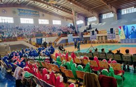 ببینید | تصاویر برگزاری جشن بزرگ انقلاب اسلامی در دولت‌آباد با حضور ۶ هزار دانش‌آموز